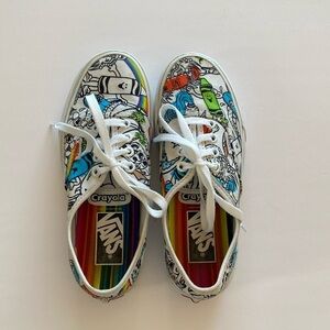 Vans authentic tie shoes crayola crayons rainbow men 3.5 women’s 5 EUC